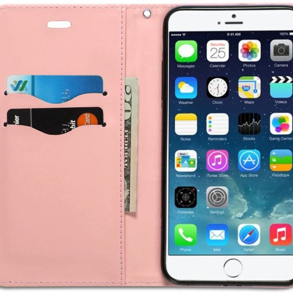 GMYLE Wallet Case for iPhone 6 Pale Pink Zebra - Picture 2 of 3